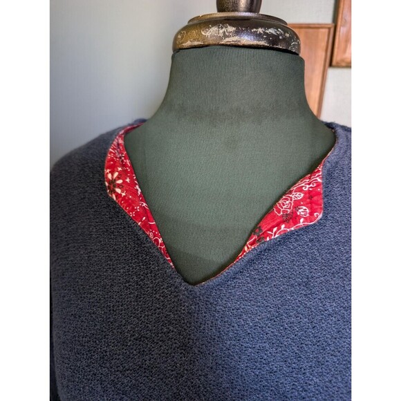 Vintage Western Blouse, Bandana Blue Sweater Top - Picture 3 of 10
